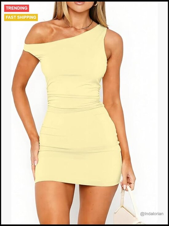 Dresses & Skirts - Off The Shoulder Mini Dress Bodycon Club Party Stretch Modal Spandex
